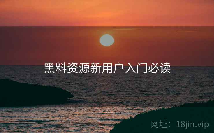 黑料资源新用户入门必读