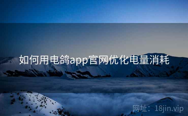 如何用电鸽app官网优化电量消耗