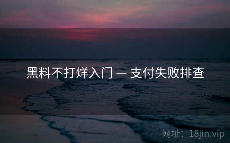 黑料不打烊入门 — 支付失败排查