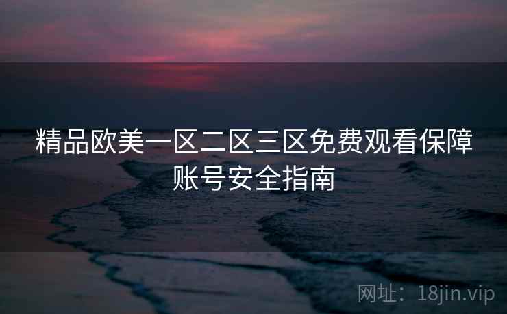 精品欧美一区二区三区免费观看保障账号安全指南